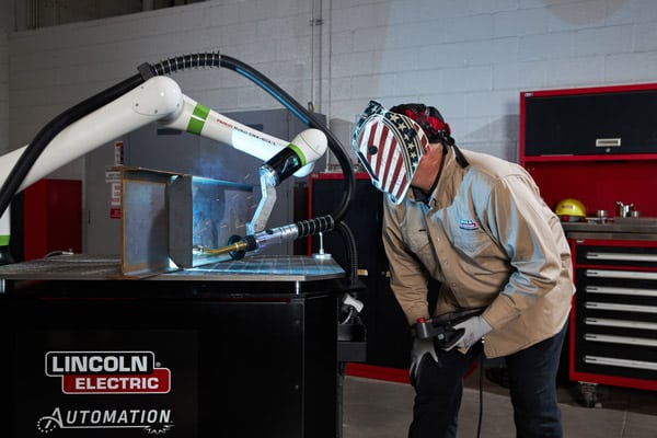 A Lincoln Electric collaborative robotic welding system