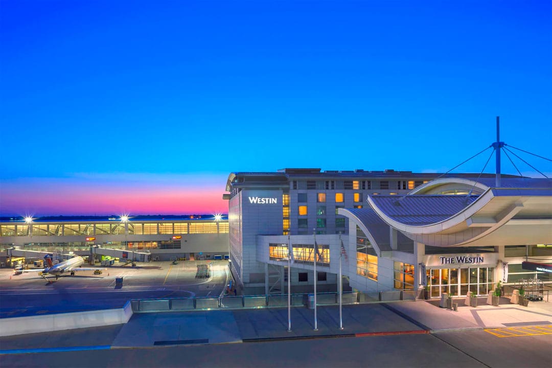 An image of the exterior of The Westin Detroit Metropolitan Airport