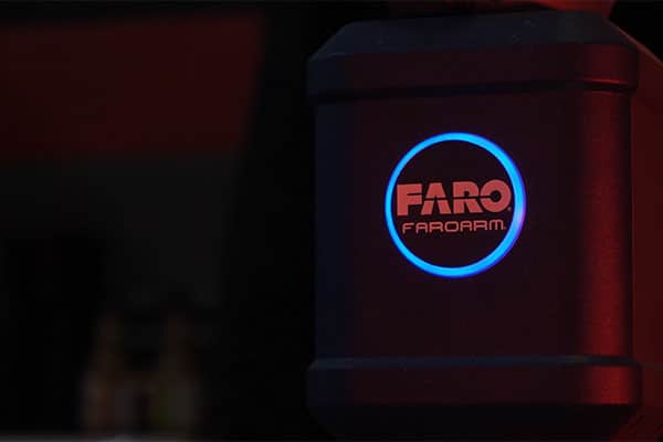 A FARO Arm 3D scanner for inspecting large metal parts and tooling for the shipbuilding industry